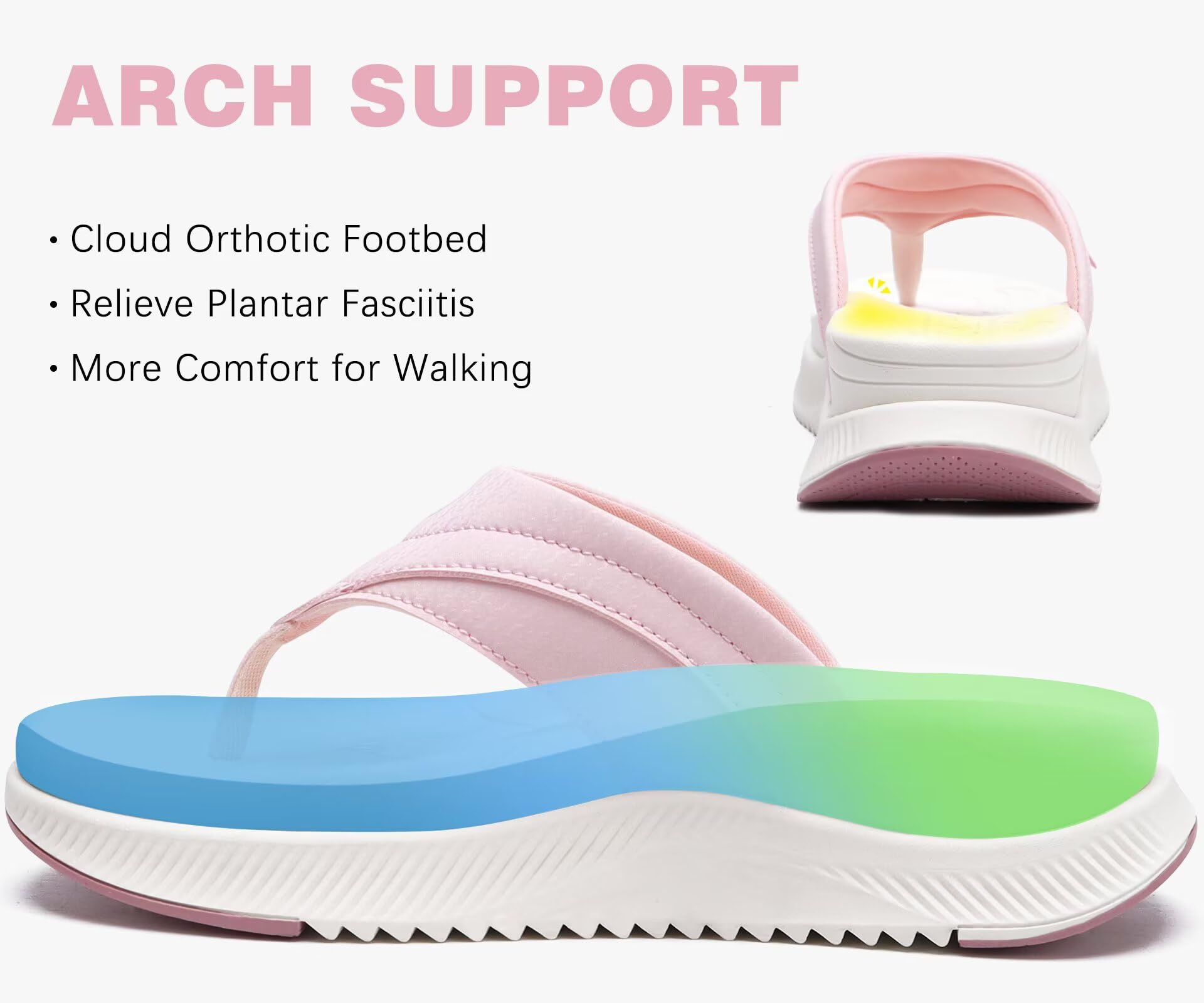 ONCAI Donna Cuscino Ortopedico Infradito Sandali da passeggio di recupero per le donne con supporto per l'arco plantare Estate confortevole Slip On Infradito per le donne dimensioni 36-43