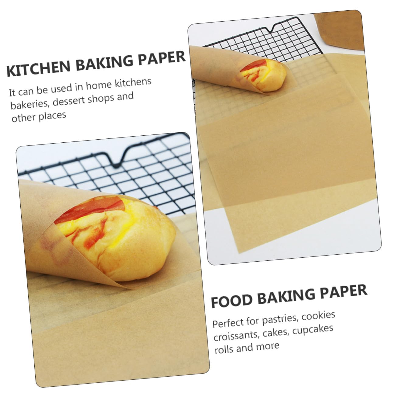 100 pièces Lot Papiers Cuisson Prédécoupés Papier Kraft Naturel Résistant Jusqu à Antiadhésifs et Polyvalents pour Barbecue Pâtisserie et Cuisson Vapeur Accessoires de Cuisine