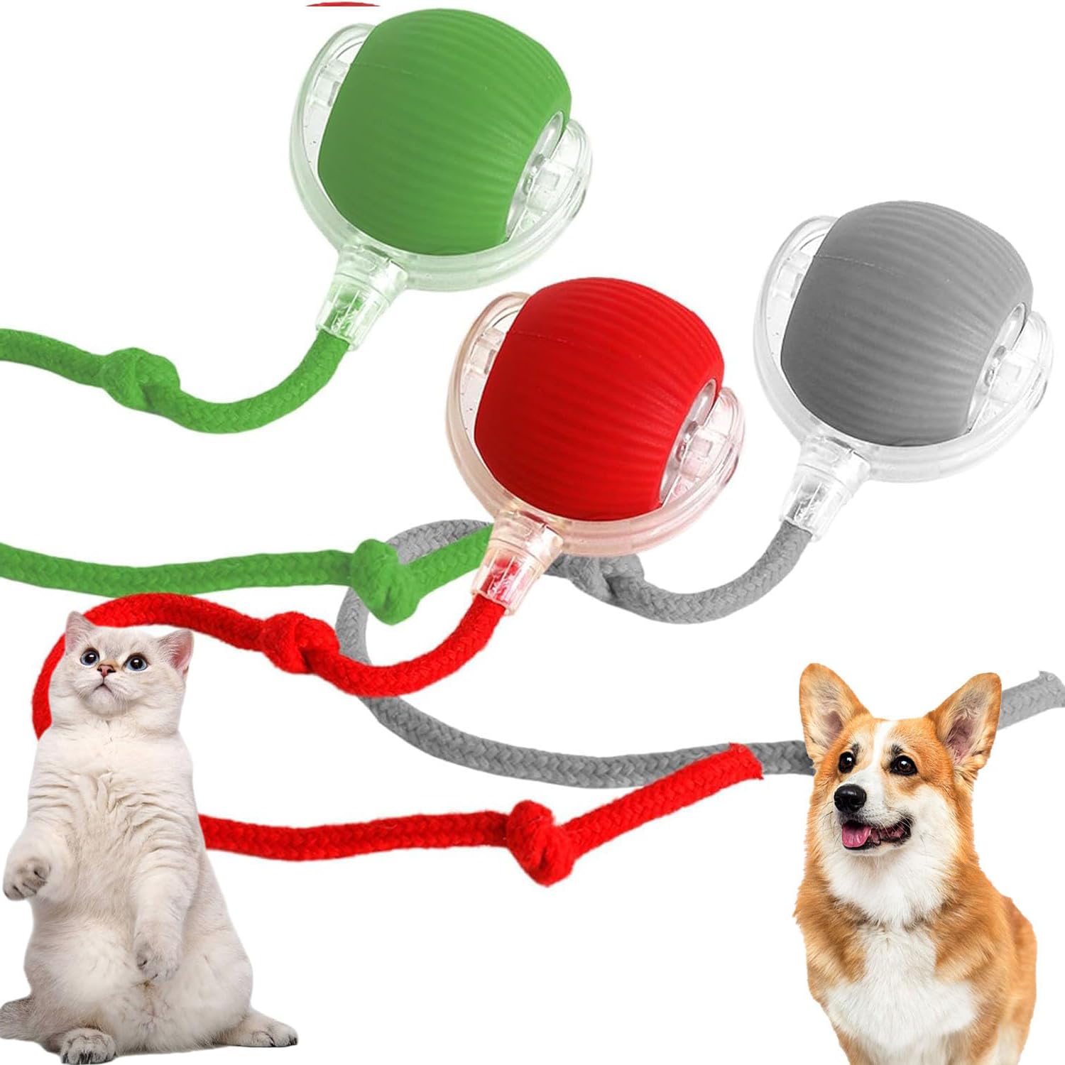 Every Anya Interactive Cat Toys - Smart Automatic Rolling Pet Ball, Rechargeable, Irregular Motion Rolling Ball, Motorised Automatic Toys for Dogs and Cats, Indoor Use, Suitable (3PCS)