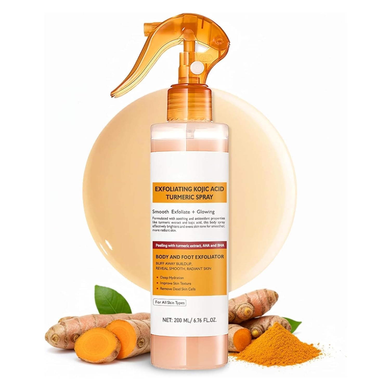 Dr.Melxin Peel shot exfoliating kojic acid turmeric spray for Smooth & Glowing Skin | Dead Skin Removal & Skin Brightening Body Scrubs| Body & Foot Exfoliator for Back, Underarms, Elbows & Knees | Suitable for All Skin Types (200 ml)-picture-32