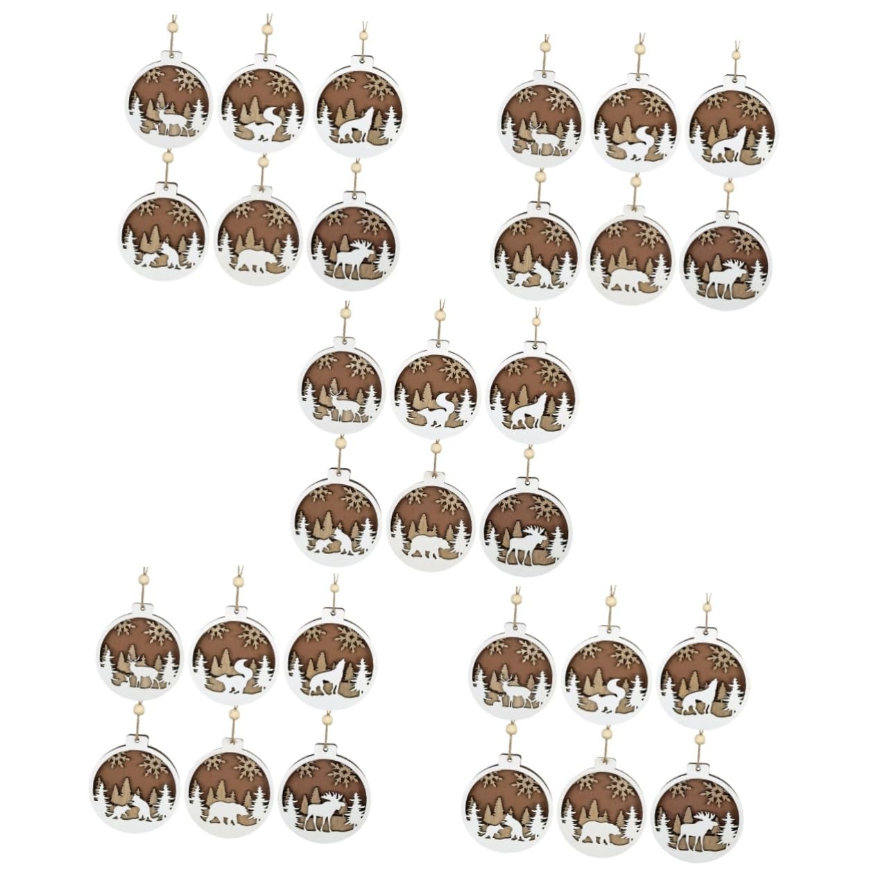 GLEAVI 5 Sätze Hölzerne Geschnitzte Weihnachtsbälle Christbaumschmuck Weihnachtsdekorationen Gnom Weihnachtsbaumschmuck Zum Aufhängen Baum Hängende Ornamente 6 Stück * 5