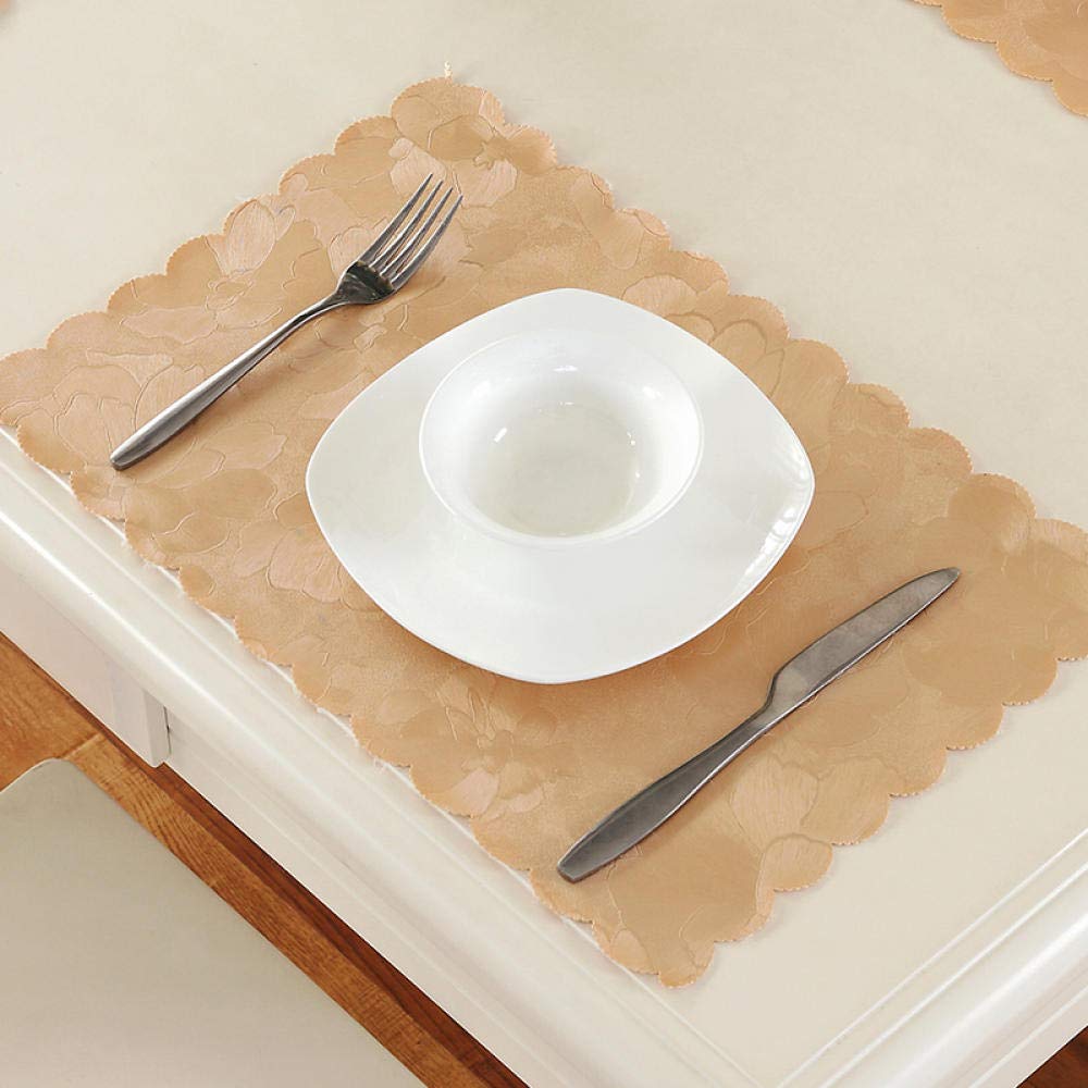 tovaglietta ignifuga, Tovaglia isolante antiolio in stile europeo, tovaglietta con bandiera da tavolo, rosa, 30 x 45 cm(Peony Light Yellow,30 * 45cm placemat (two packs))