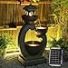Bumilgar Springbrunnen Solar Gartenbrunnen für Außen mit LED Beleuchtung Zimmerbrunnen Kaskade Brunnen Wasserspiel Wasserfall Brunnen für Garten,Balkon,Terrasse, 90x45x27 cm