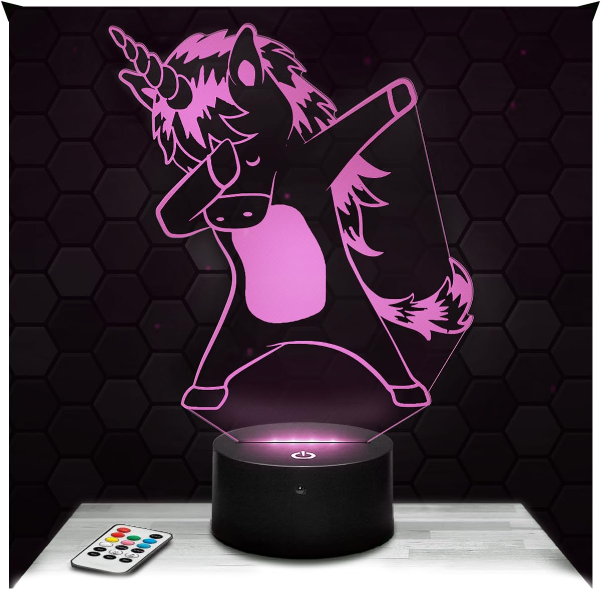 Lampephoto.fr - Unicorn DAB 3D Lamp Animal 3D LED Illusion Night Light, Christmas, Gift idea for Boys and Girls, Children's or Adult Bedroom Night Light, Gifts Merchandising, Led Bedside