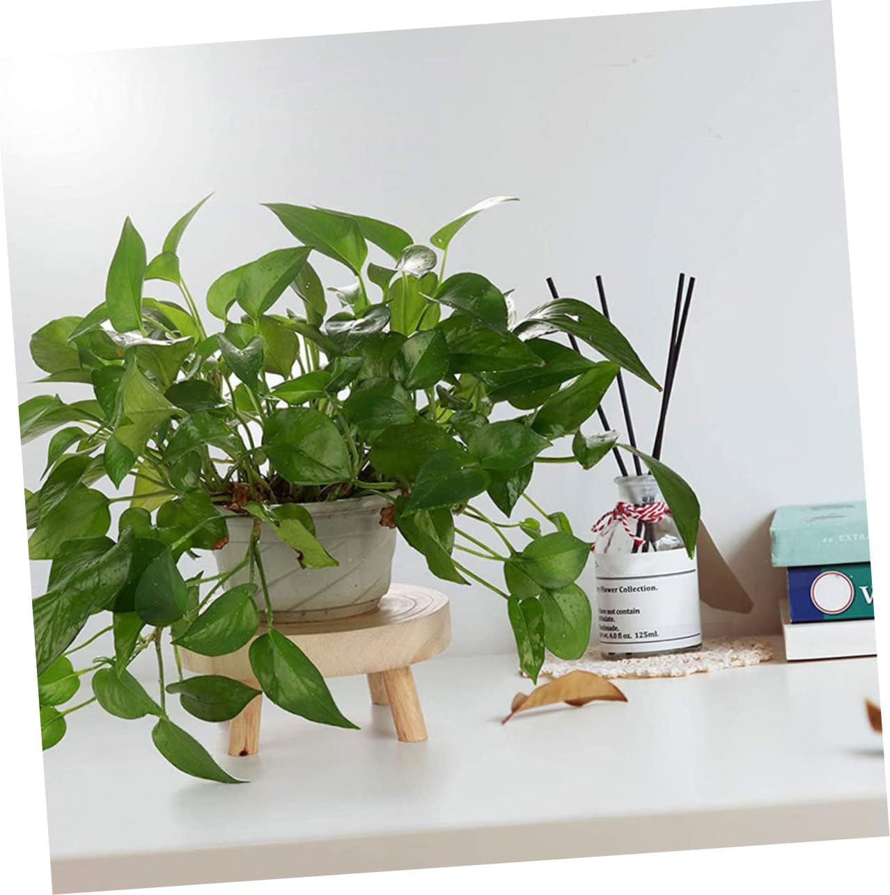Mipcase 2pcs Indoor Plant Stands Flower Pot Stands Wooden Plant Holders for Patio Home Decorative Wooden Base