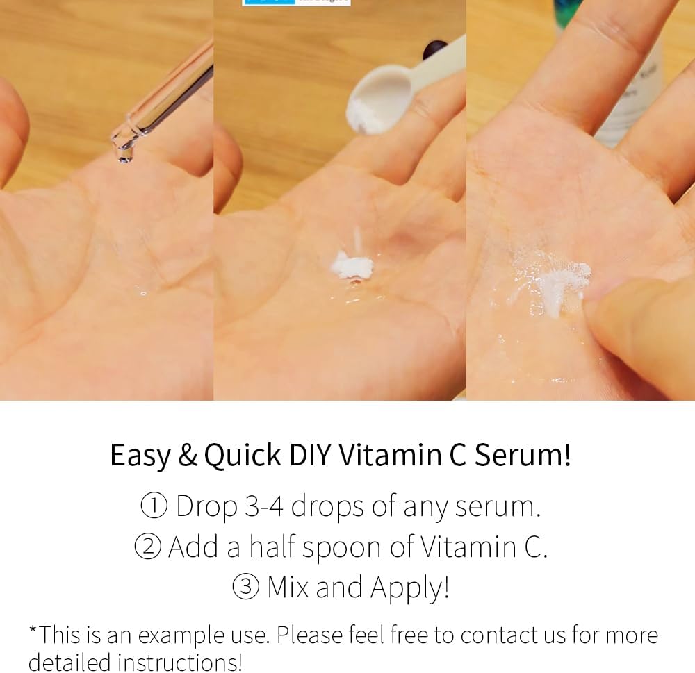 Pure Ascorbic Acid Cosmetic, 2.7 oz. 76.5g Pure Vitamin C Powder for face, Skin, Topical use, L-Ascorbic Acid Powder, VIT c Powder, Mini Spoon Included. - Image 7