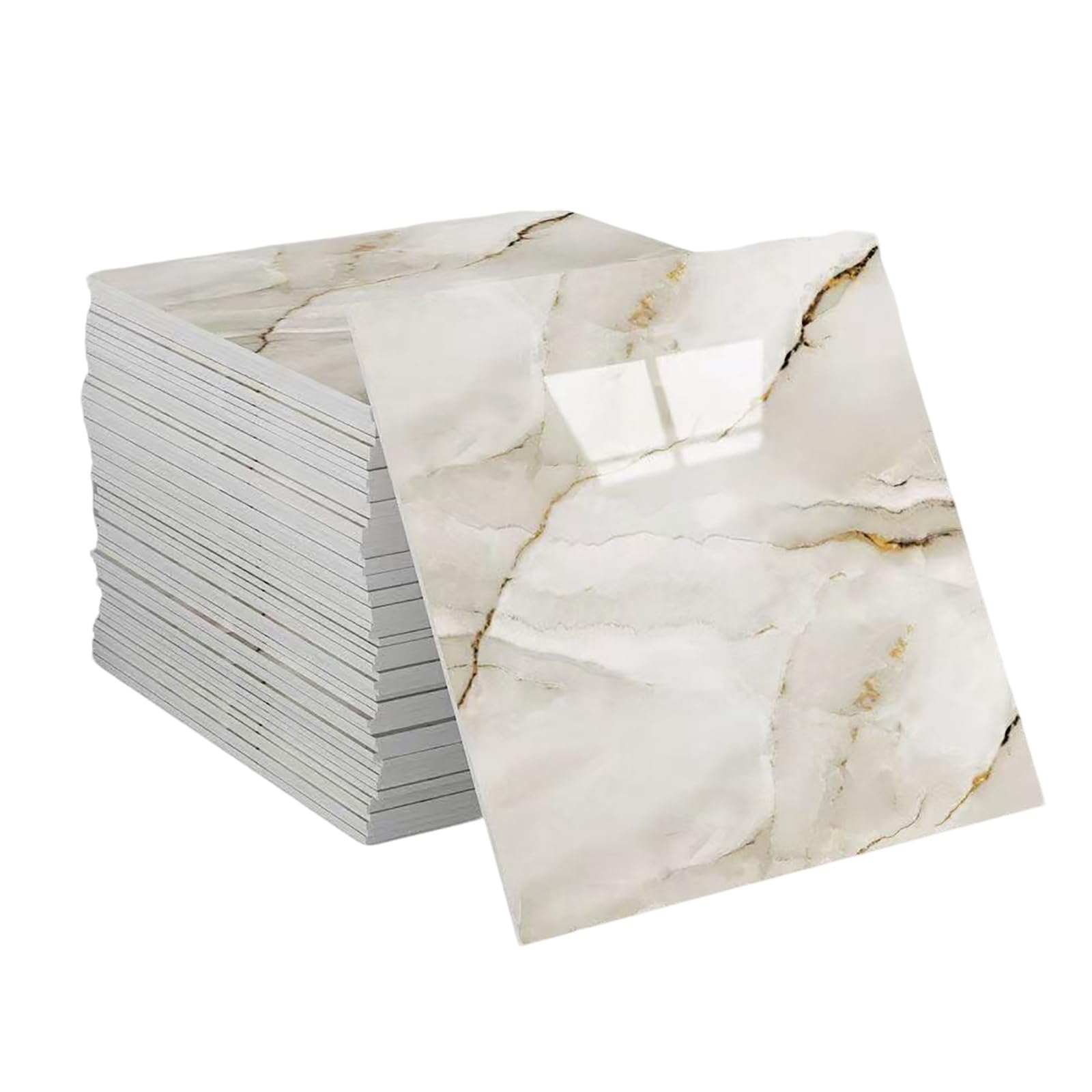 Wingbind 10Pcs Marble Stick On Wall Tiles Waterproof Self Adhesive 30x30cm