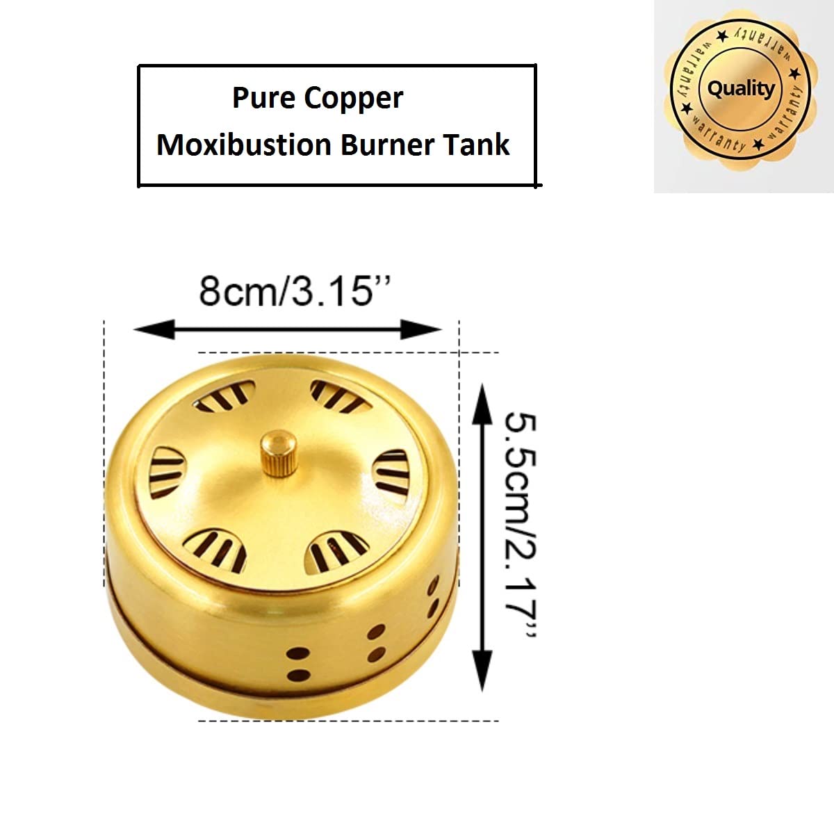 Moxibustion Copper Burner Box Tank, Portable Copper Moxa Box, Moxibustion Therapy Moxa Stick Burner Box
