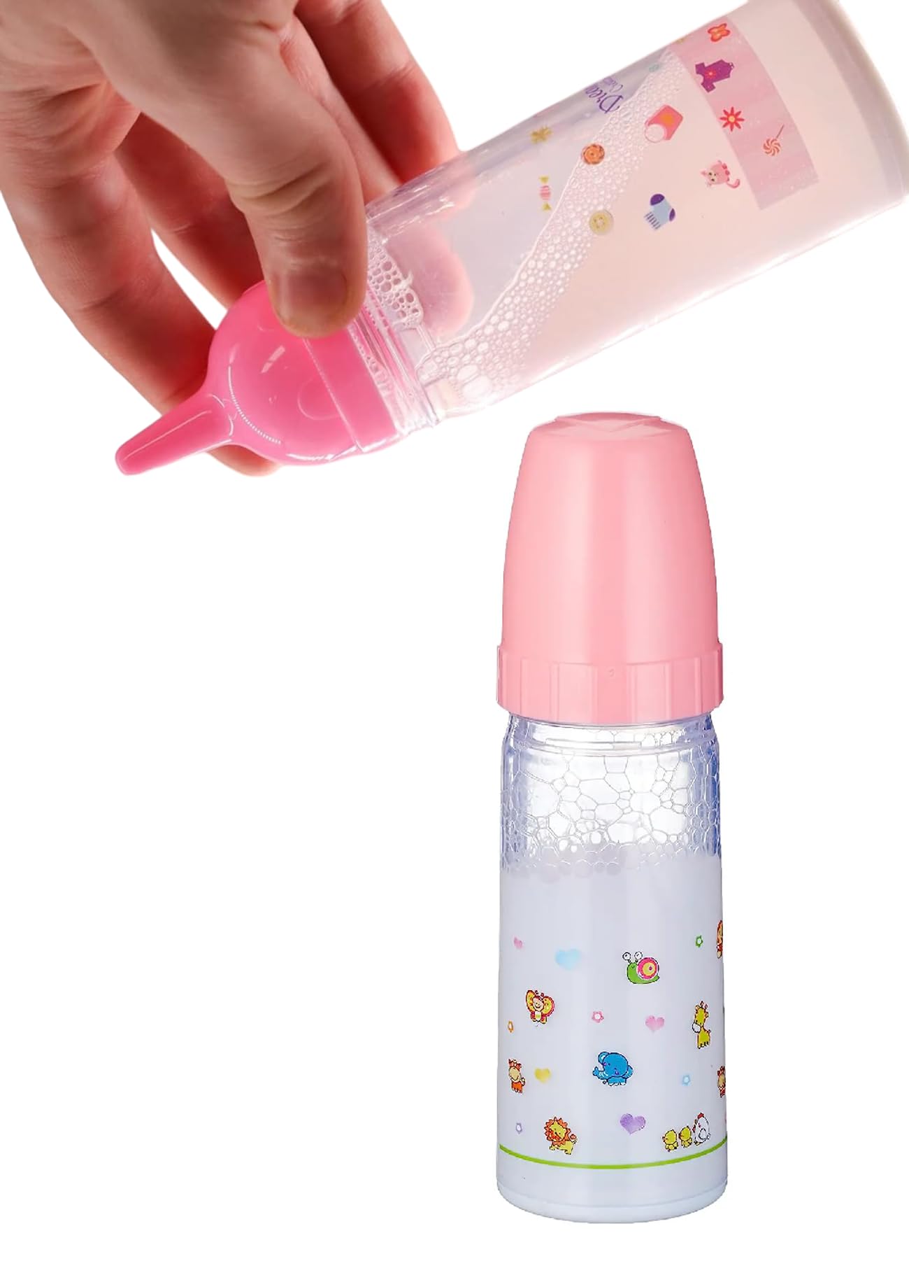 Biberon Magico per Bambole Biberon Latte Giocattolo Accessori per Bambole Mamme per Bambini Biberone Giocattolo con Latte Magico Bottiglie Poppatoio Tettarella per Bambolotti (a)
