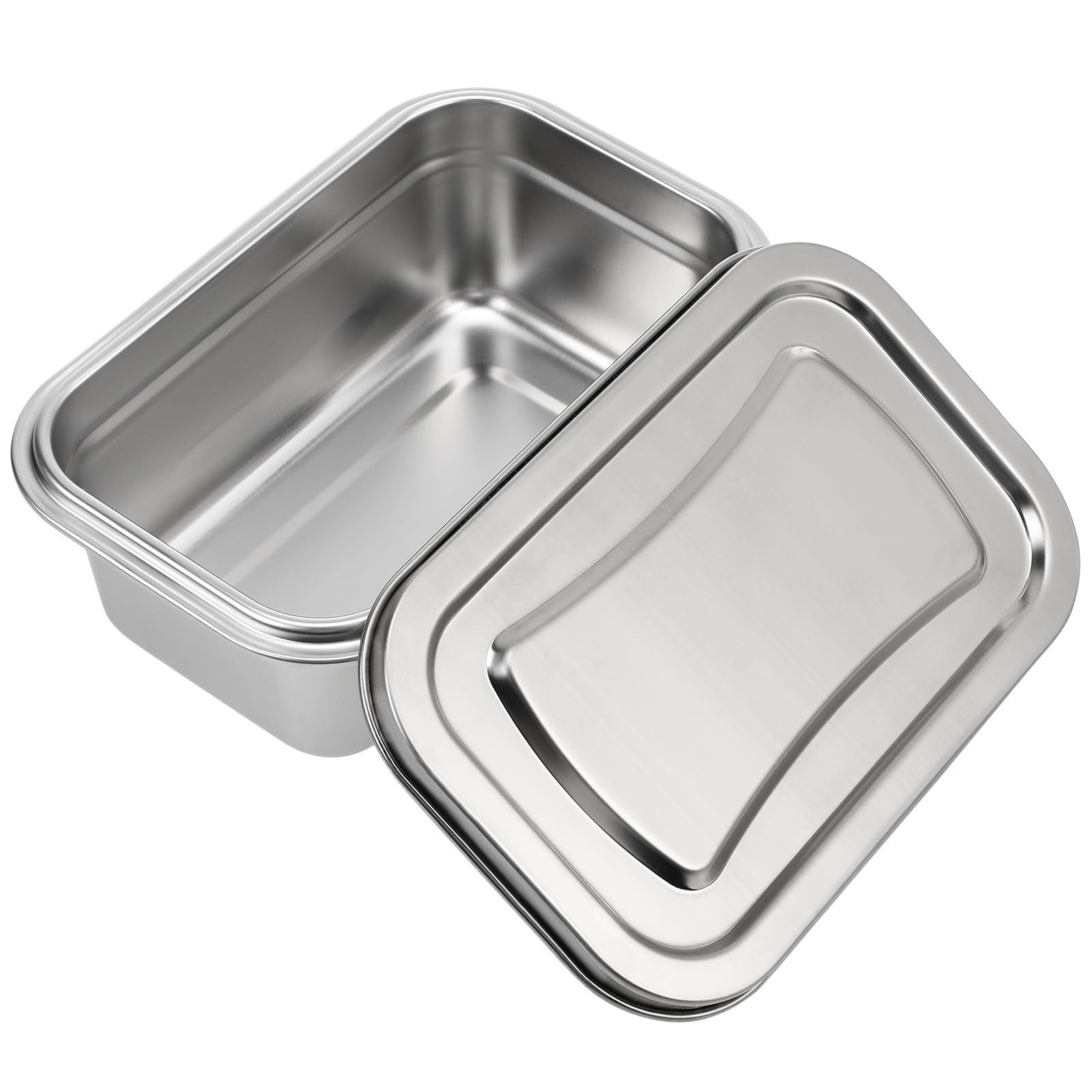 Edelstahl Eiscreme Behälter mit Deckel Auslaufsichere Gefrierschrank Aufbewahrungsbox mit Sichtfenster Wiederverwendbarer Kühlschrank Organizer für Dessert und Meal Prep