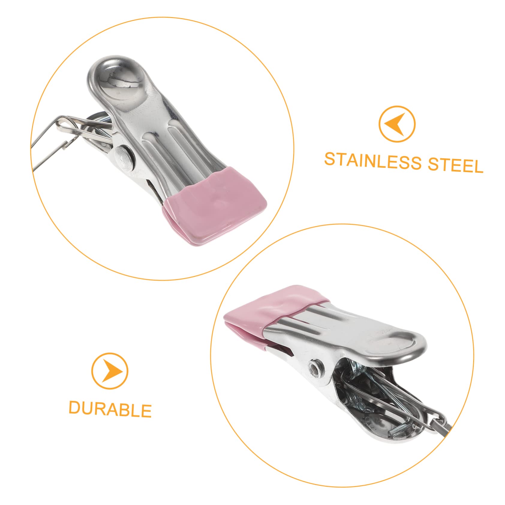 Cabilock 24pezzi Mollette Acciaio Inossidabile Antivento Per Bucato Clip Per Stendere Biancheria Resistente e Pratica Per Uso Ed Esterno Per Asciugamani Vestiti e Accessori