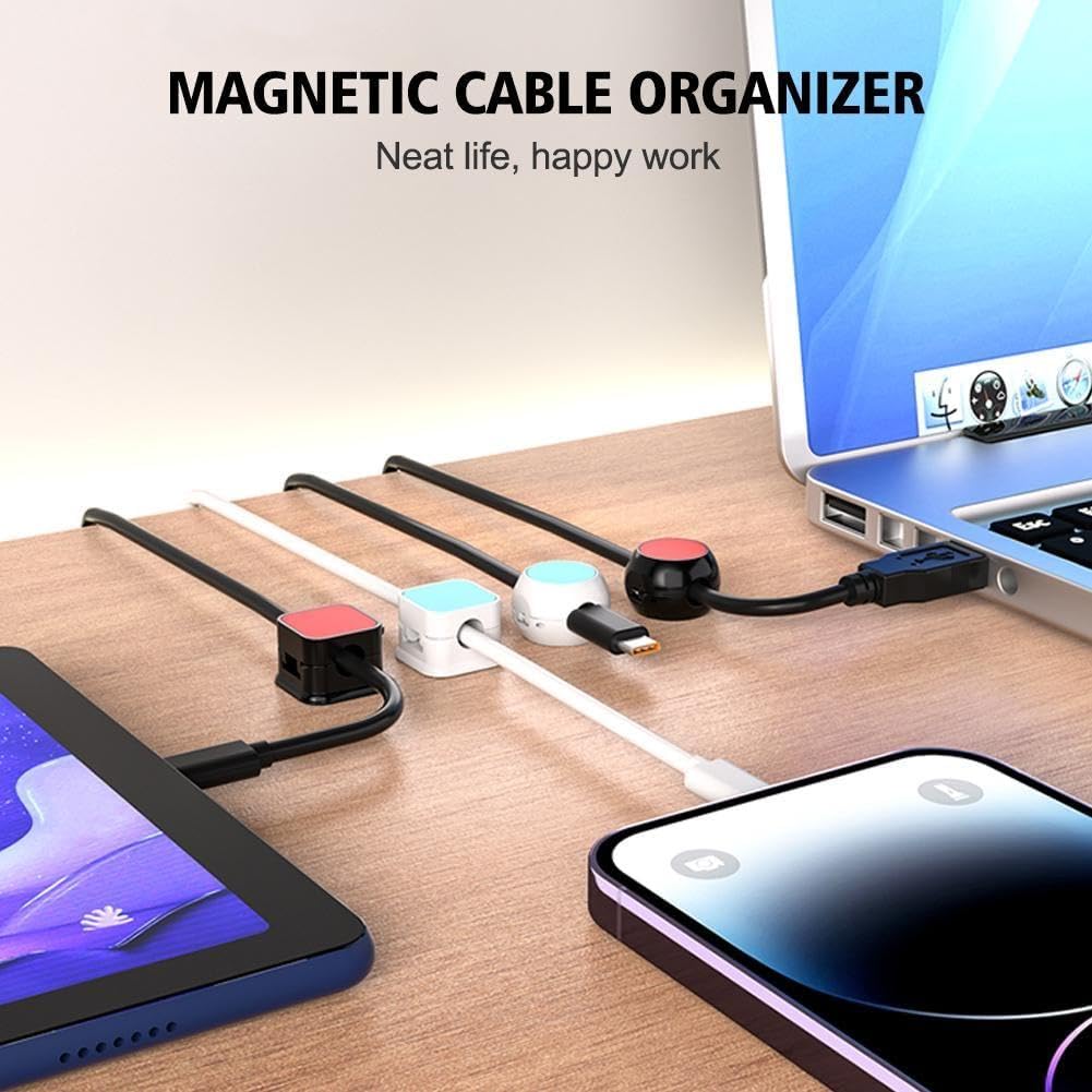 18 Stück Magnetische Kabel-Clips Aus PP – Verstellbar, Für Ladekabel, USB, HDMI – Ordnung Für Schreibtisch, Auto & Zuhause