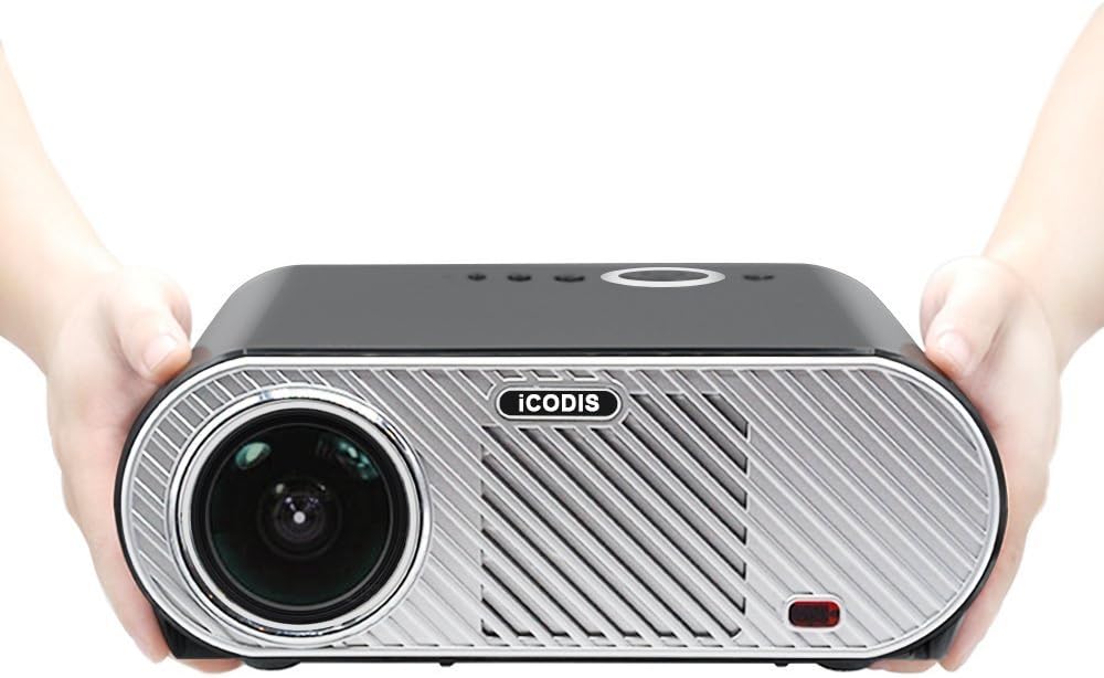 iCODIS G6 Video Projector, Supports 1080P, 3200 Lumens LCD, HD Resolution, 3000:1 Static, Multimedia Home Theater Digital Projector.