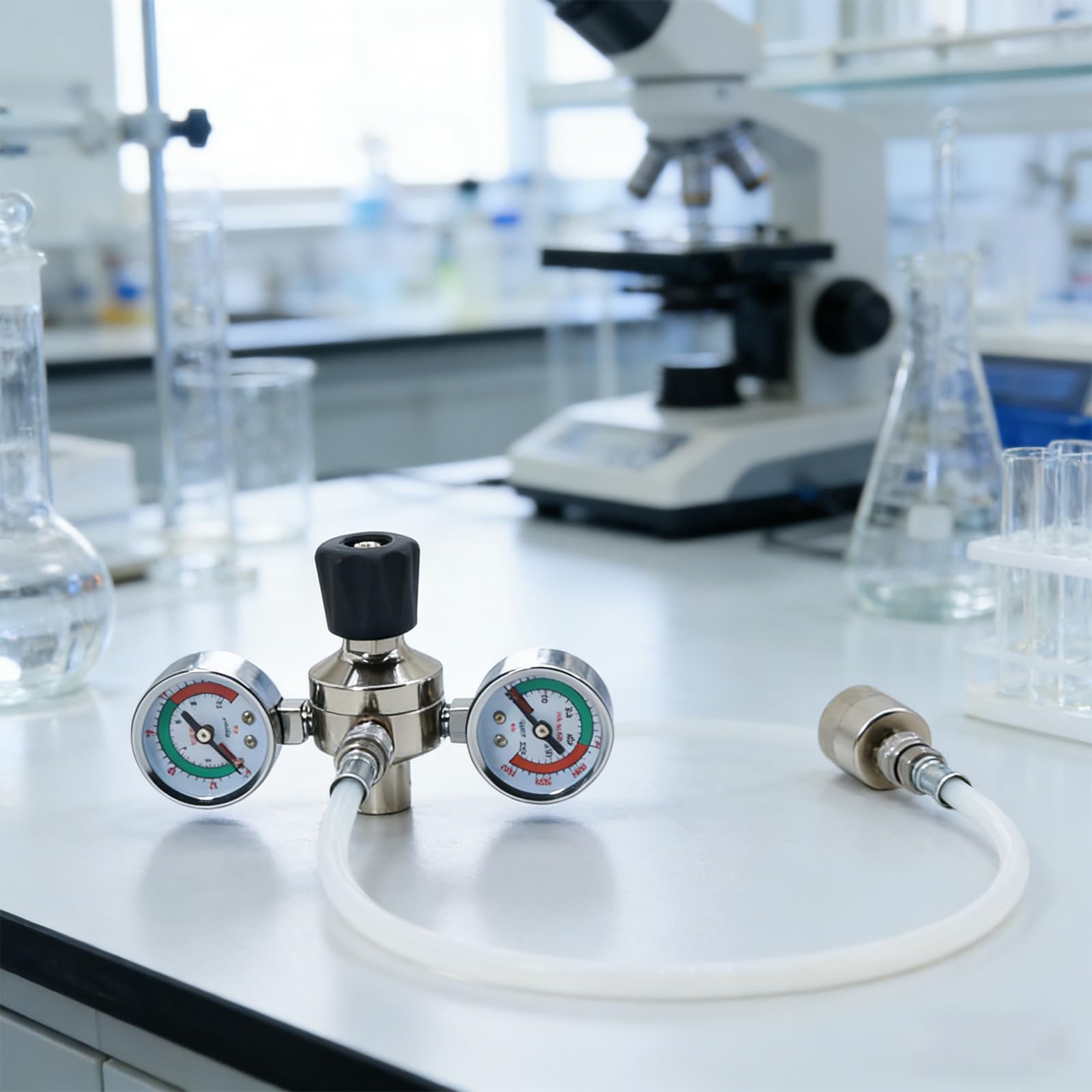 Hochleistungsregler aus Edelstahl mit 8-mm Schlauch und Manometer für den geschäftlichen Einsatz, Zubehör für Backzubehör