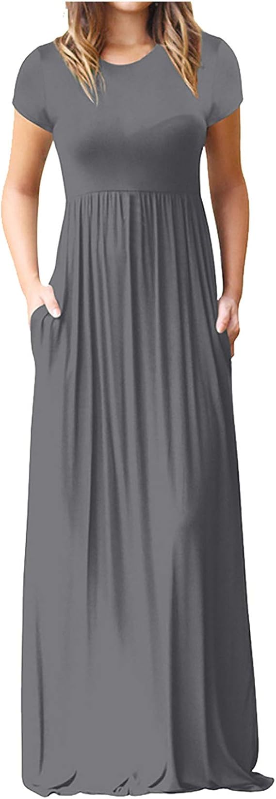 Amazon Co Jp Hostingg マキシワンピース レディース きれいめ ロングワンピース 半袖 無地 シンプル リネンワンピース ゆったり 大きいサイズ ワンピース ロング丈 マキシ カジュアル 半袖 パーティー 通勤 シューズ バッグ