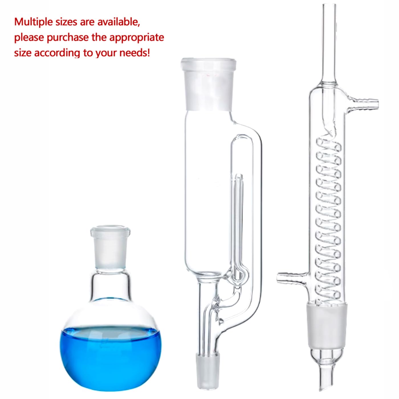 Kit de cristalería de laboratorio para dispositivos de extracción de sorts, extractor de Sorts de vidrio borosilicato, con refrigerante y matraz de fondo plano (500ml)