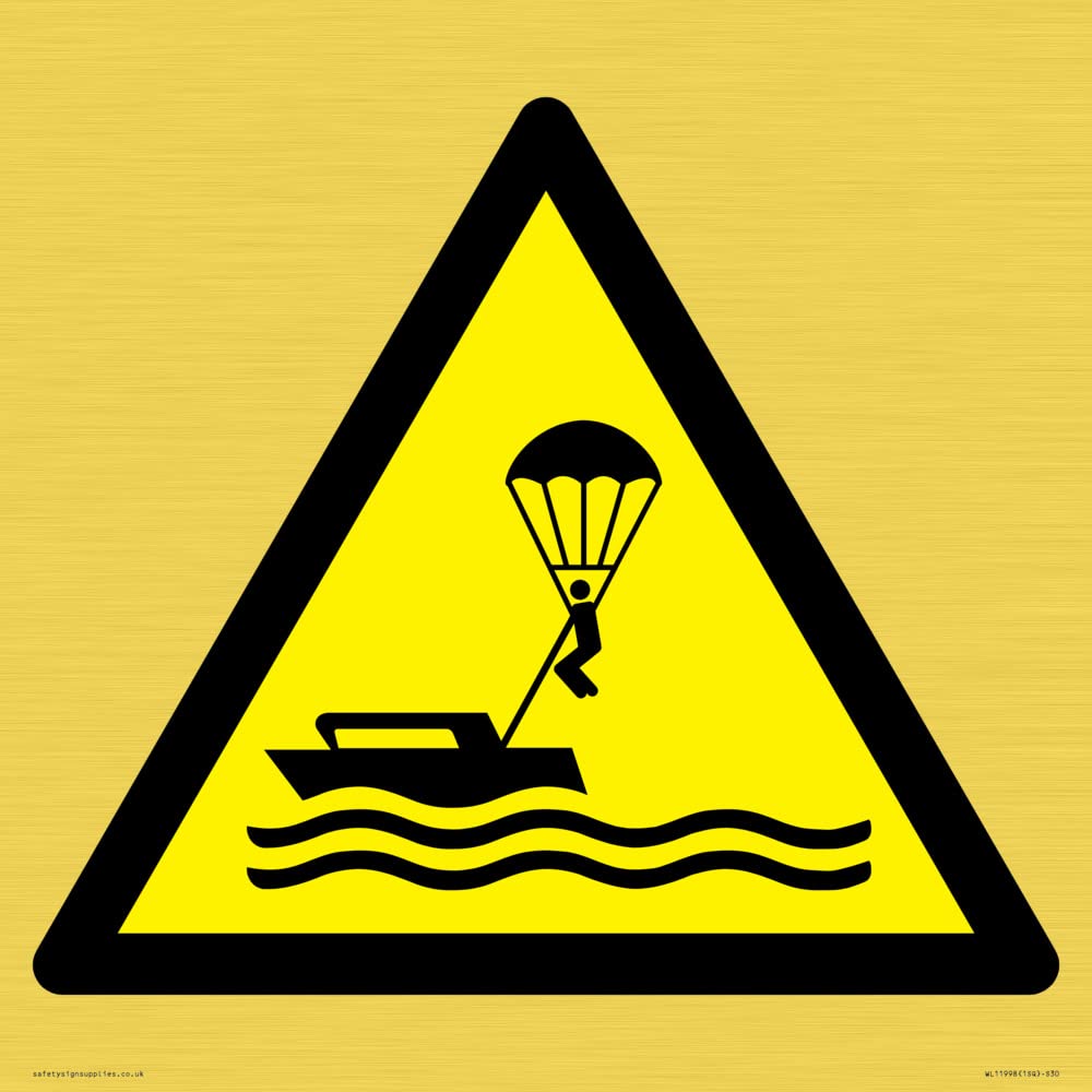 W063 Warning: Parasailing Sign - 300x300mm - S30