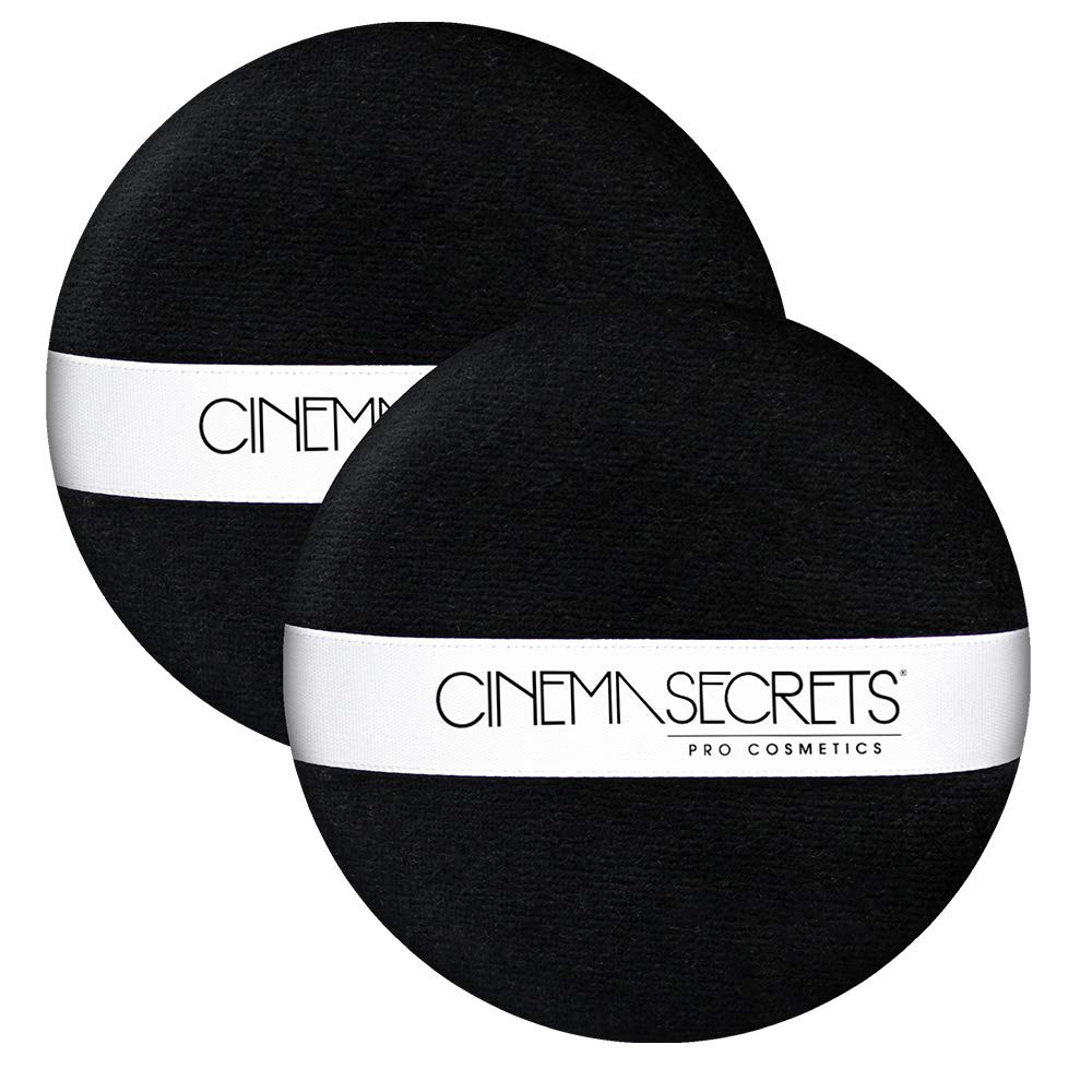 Cinema Secrets Deluxe Powder Puff With Strap, Black, 2 Count