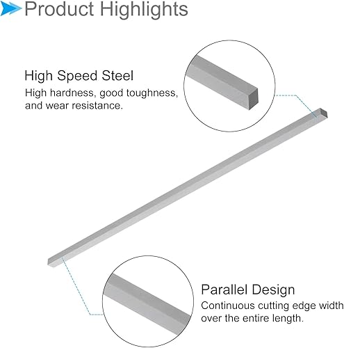 Miniatura 5 de Broca de herramienta cuadrada, 0.197 in x 0.197 in x 7.874 in, herramienta de torneado de acero de alta velocidad 4241 Molino de cortador de moscas