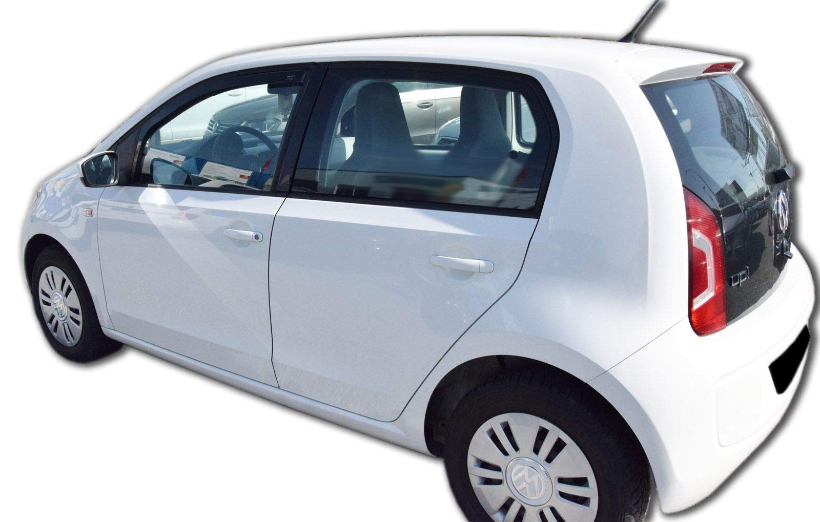 J&J AUTOMOTIVE Deflettori d'Aria per Volkswagen Up! 5-Porte Berlina Dal 2012, Set da 2 Pezzi, Nero Fumé Oscurato Heko