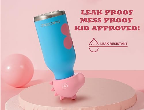 Miniatura 3 de DLOCCOLD Botella de agua aislada de acero inoxidable con cabeza de animal de dinosaurio suave desmontable