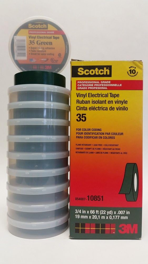 3M 35 3/4" Green Scotch Vinyl Electrical Tape No. 35
