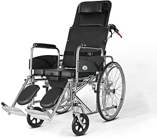 ZLJ Silla de Ruedas con luz de Pliegue del Asiento Anciano Discapacitados Sillas de Ruedas Todo acostado Multifunción Portátil Manos Carro Ayuda para Caminar