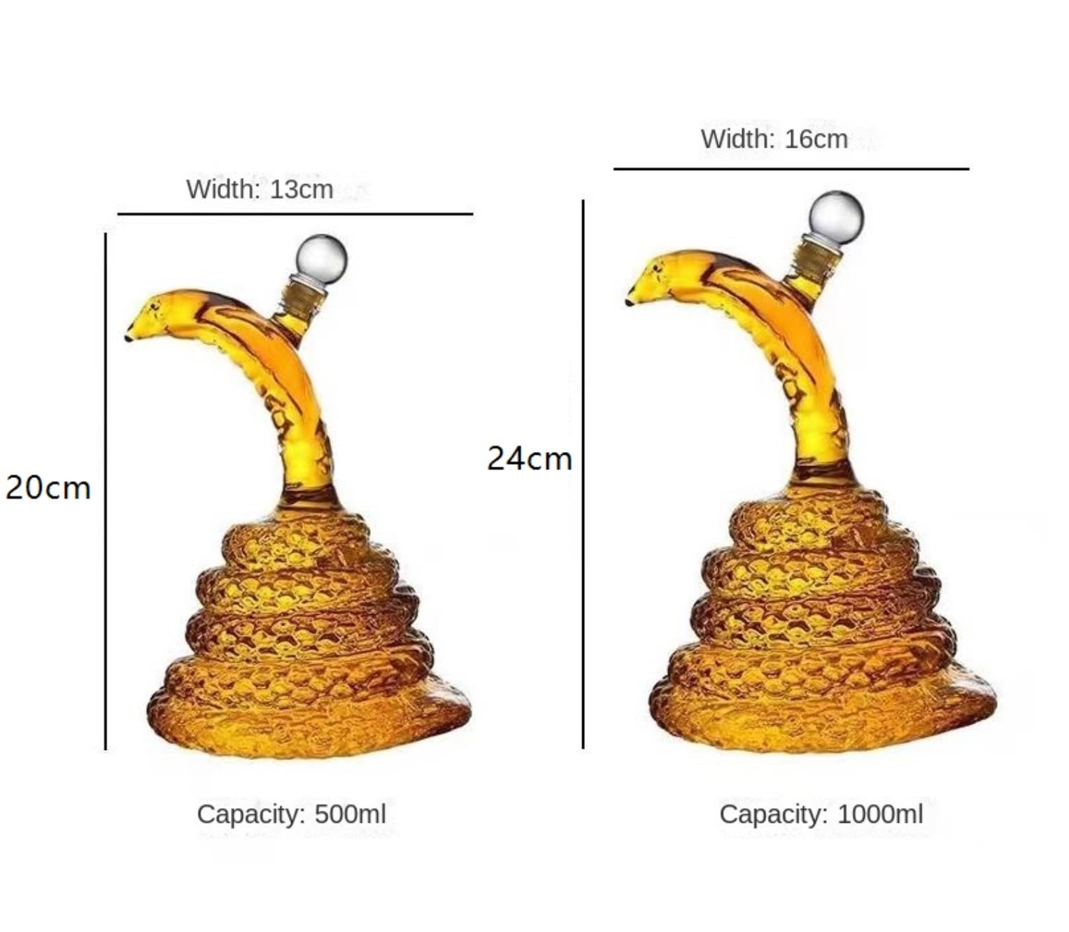 Accesorios para Vino Decantador De Vino Cristal con Forma Serpiente, Adorno For Decoración del Hogar Cata De Vinos Restaurante(500ml)