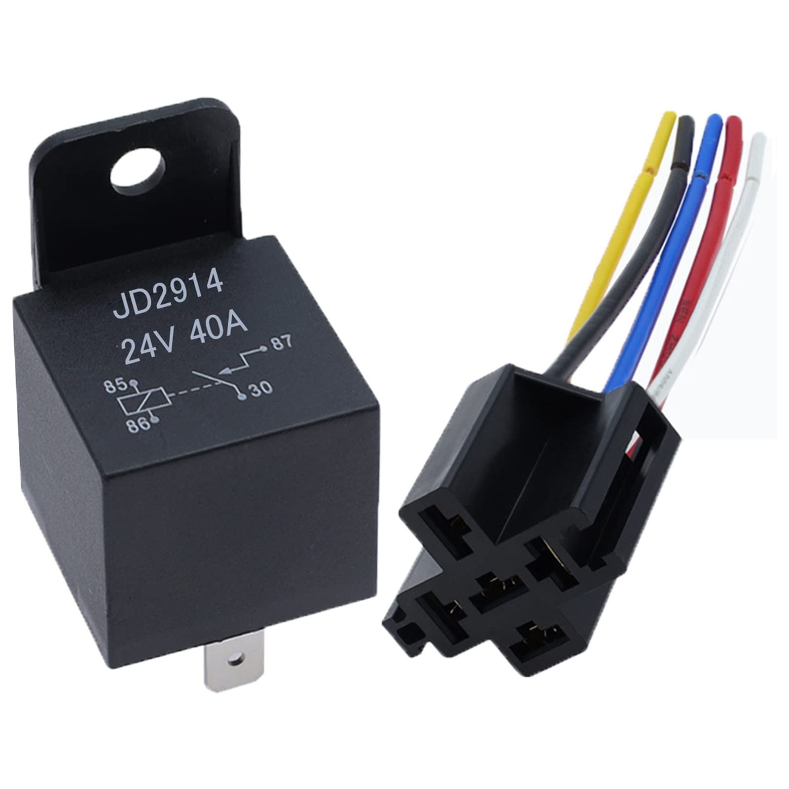 Piezas de recambio Relé impermeable for coche de 4, 5 pines, 4P, 5P, 40A, relés automotrices de larga duración, normalmente abierto, relé de 12V/24V CC for faro delantero, aire acondicionado(Color:Jd2