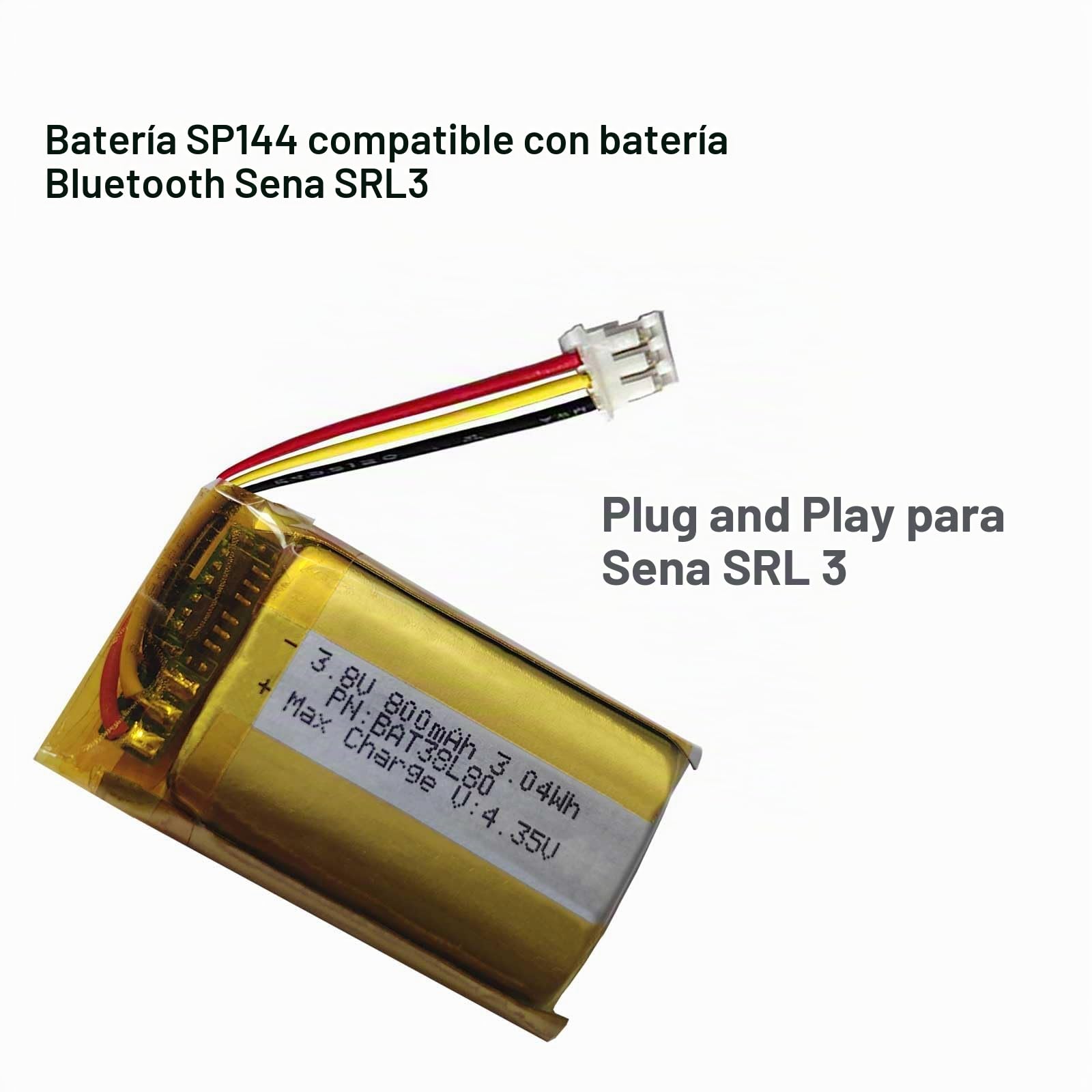 Batería de repuesto para Sena SRL3, sistema de comunicación Bluetooth SP144, batería Srl3, 3,8 V, 810 mAh