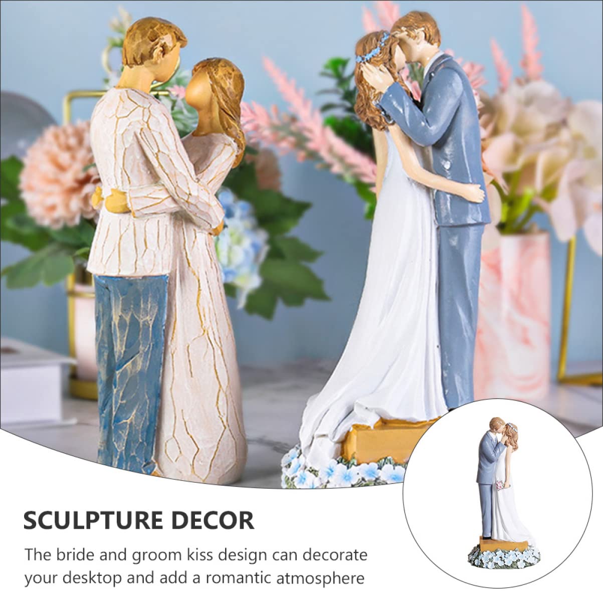 Amosfun Paardeko Hochzeitsschmuck Liebesfiguren Aus Robustem Kunstharz Skulpturen Für Tischdekoration Bruchfeste Skulpturendekorationen Für Romantische Atmosphäre