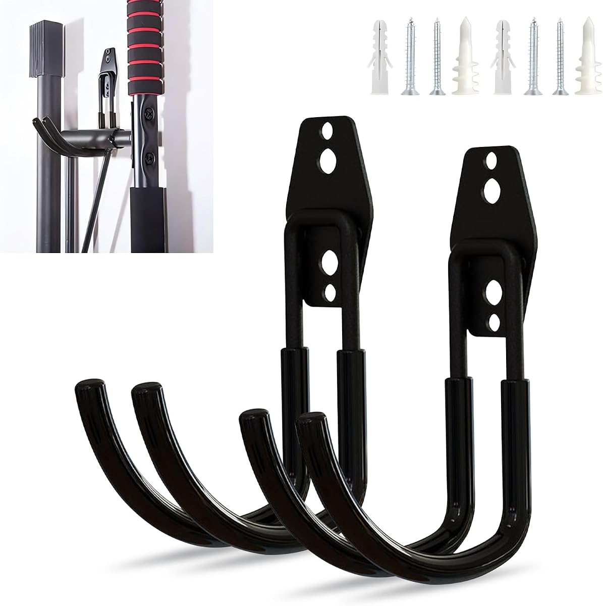 Shakas Soporte para Cargador EV Montaje en Pared, Ganchos de Garaje de Acero Resistente, Ganchos para Almacenamiento de Garaje, Accesorio Organizador de Cable de Cargador de Vehículo Eléctrico (Gancho para Doblar)