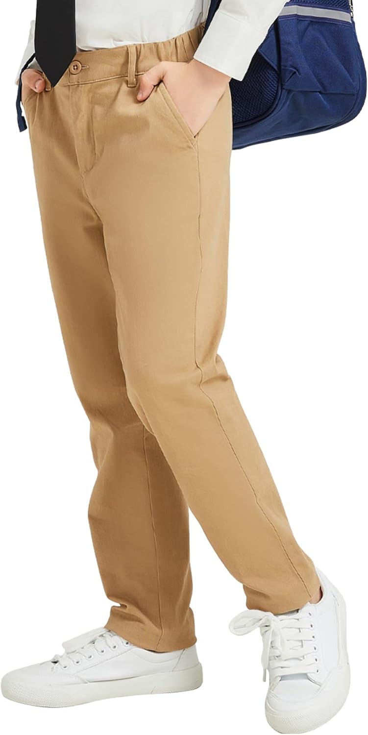QBK Relaxed Fit Stretch School Uniform Pant Chino Pants for Toddler to Youth Boys and Girls QBK Relaxed Fit Stretch School Uniform Pant Chino Pants for Toddler to Youth Boys and Girls