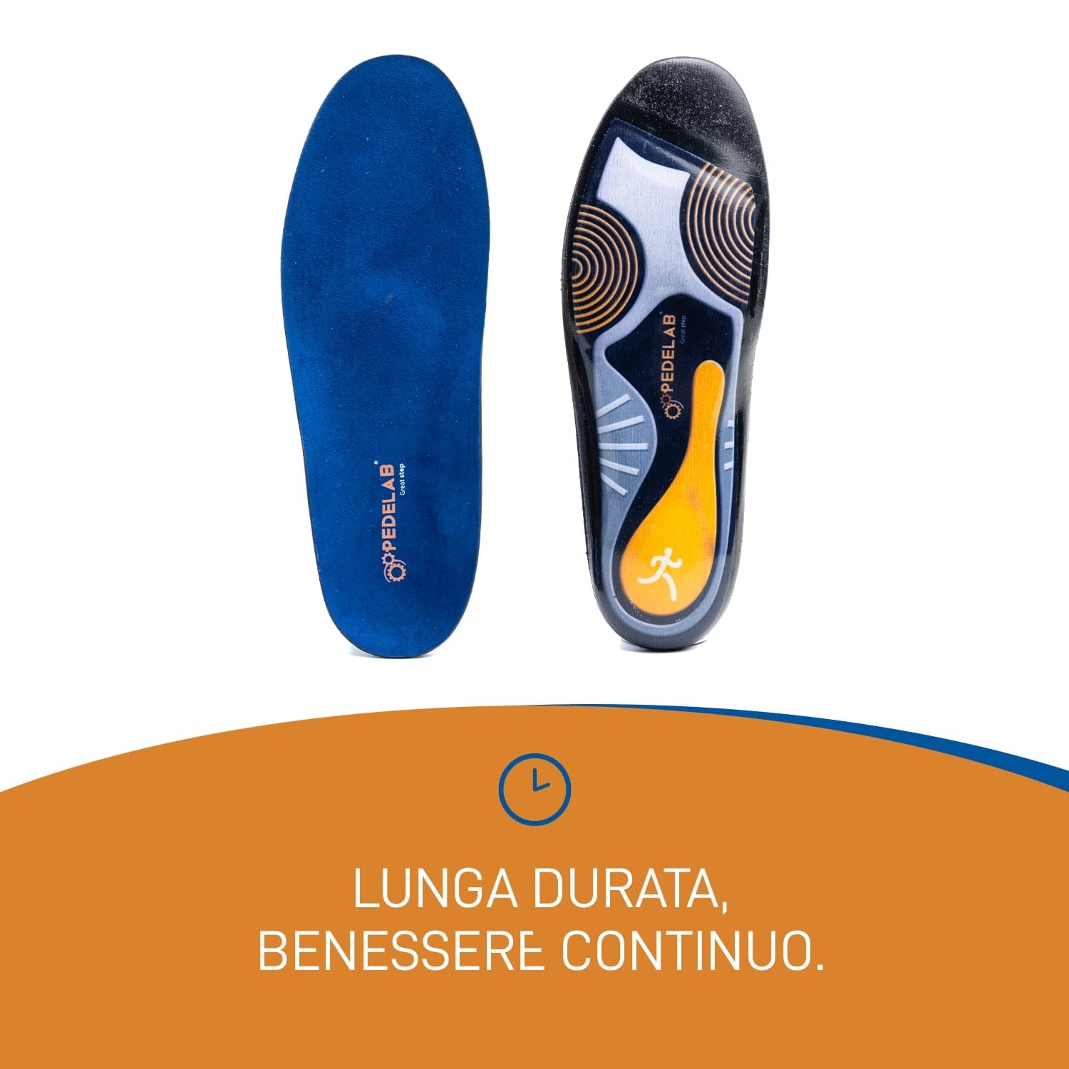 Pedelab Plantare Ortopedico Sportivo Sport Running, Misure M 39-40 | Plantari per Corridori e Atleti con Supporto Arco Plantare, Articolazioni e Tallone | Plantare per Spina Calcaneare in Microfibra