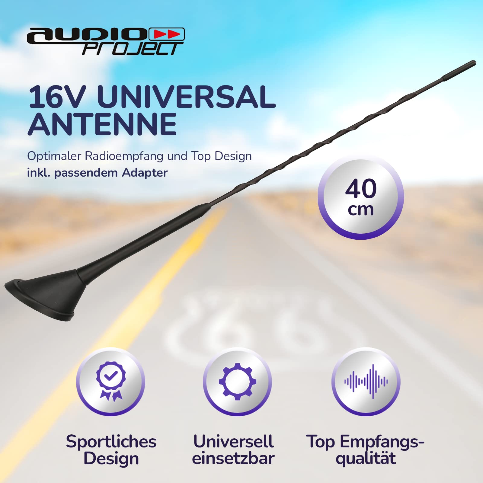 1x Stab Antenne 40cm M5 Dachantenne Antenne Passend Für VW Audi Ford Opel Seat S