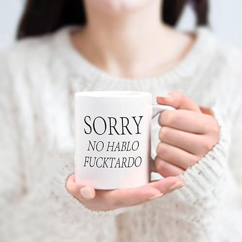 Miniatura 3 de Cabtnca Taza de café divertida, taza con texto en inglés Sorry No Hablo Fuctardo, regalos divertidos para hombres, tazas de café para mujeres,