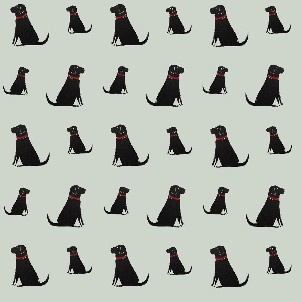 Sweet William Designs Black Sweet William Labrador Wallpaper