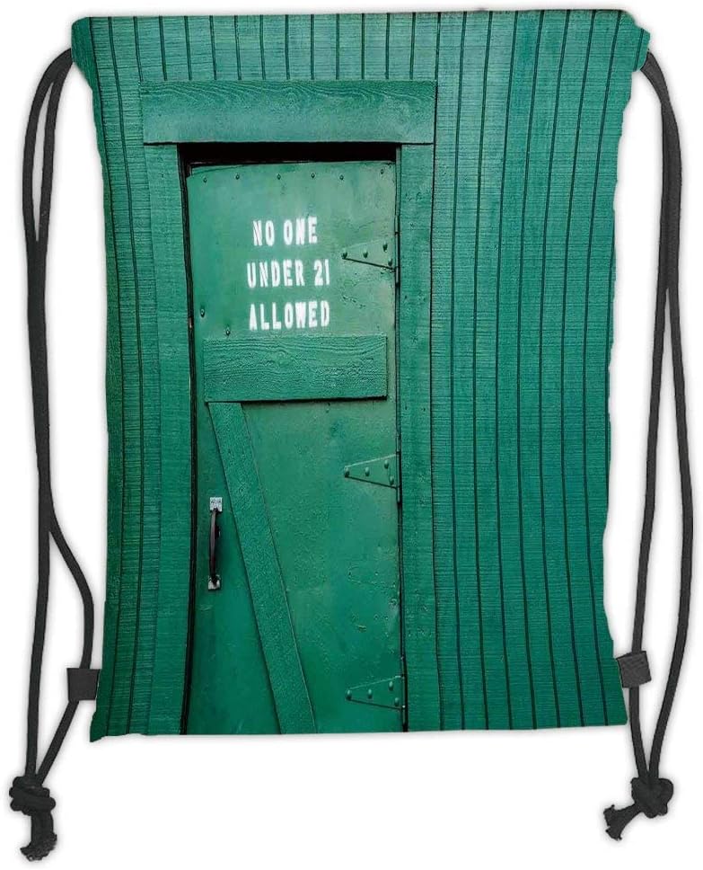 WTZYXS Drawstring Sack Backpacks Bags,Waterfall,Waterfall Close Up Picture Thailand Traveling Vacation Theme Image,Teal White Light Brown Soft Satin,5 Liter Capacity,Adjustable.