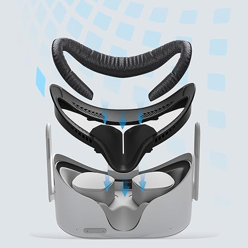 Miniatura 6 de Interfaz facial de realidad virtual y almohadilla facial para Oculus Quest 2, reemplazo de cojín de cubierta facial VR compatible con Quest 2,