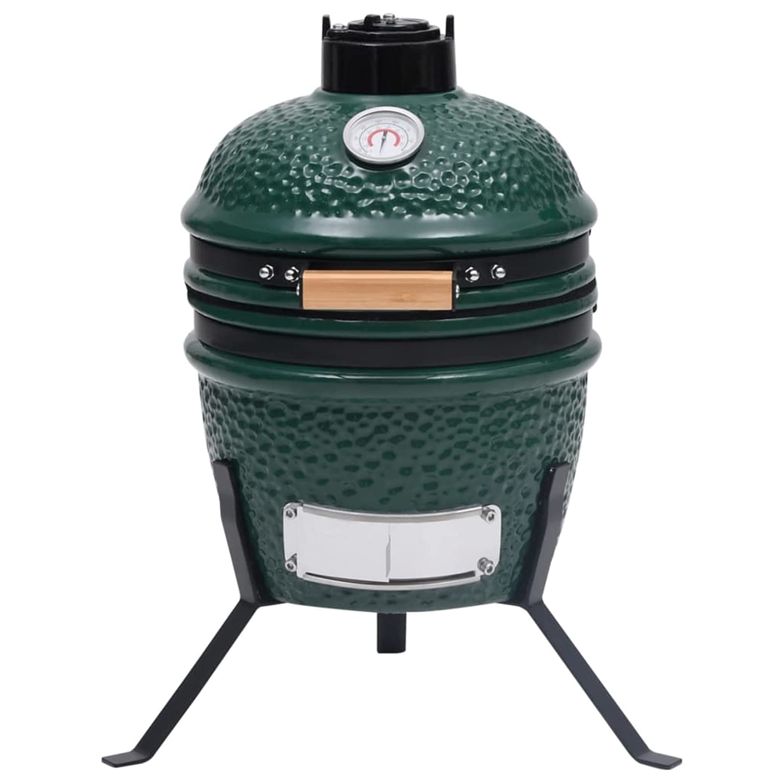 ShGaxin Kamado 2 w 1 ceramiczna wędzarnia, węgiel drzewny, grill węglowy, grill grillowy, grill węglowy i drewno, zielony 56 cm
