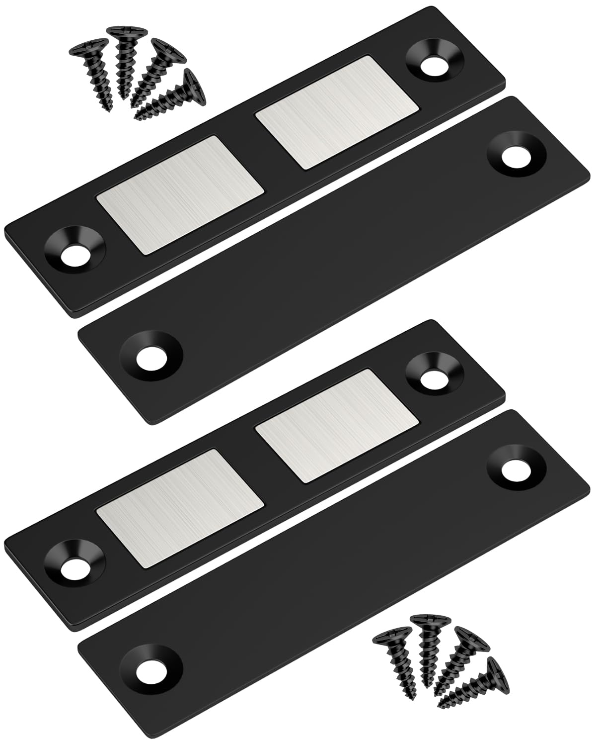 Jiayi Chiudiporta Armadio Magnets, 2 Pack Ultra Sottile Magnetico porta di Chiusura per Armadio, Nero Magneti Cassetto di Chiusura per Armadio Magneti di Chiusura per Mobili Armadio porta di Chiusura
