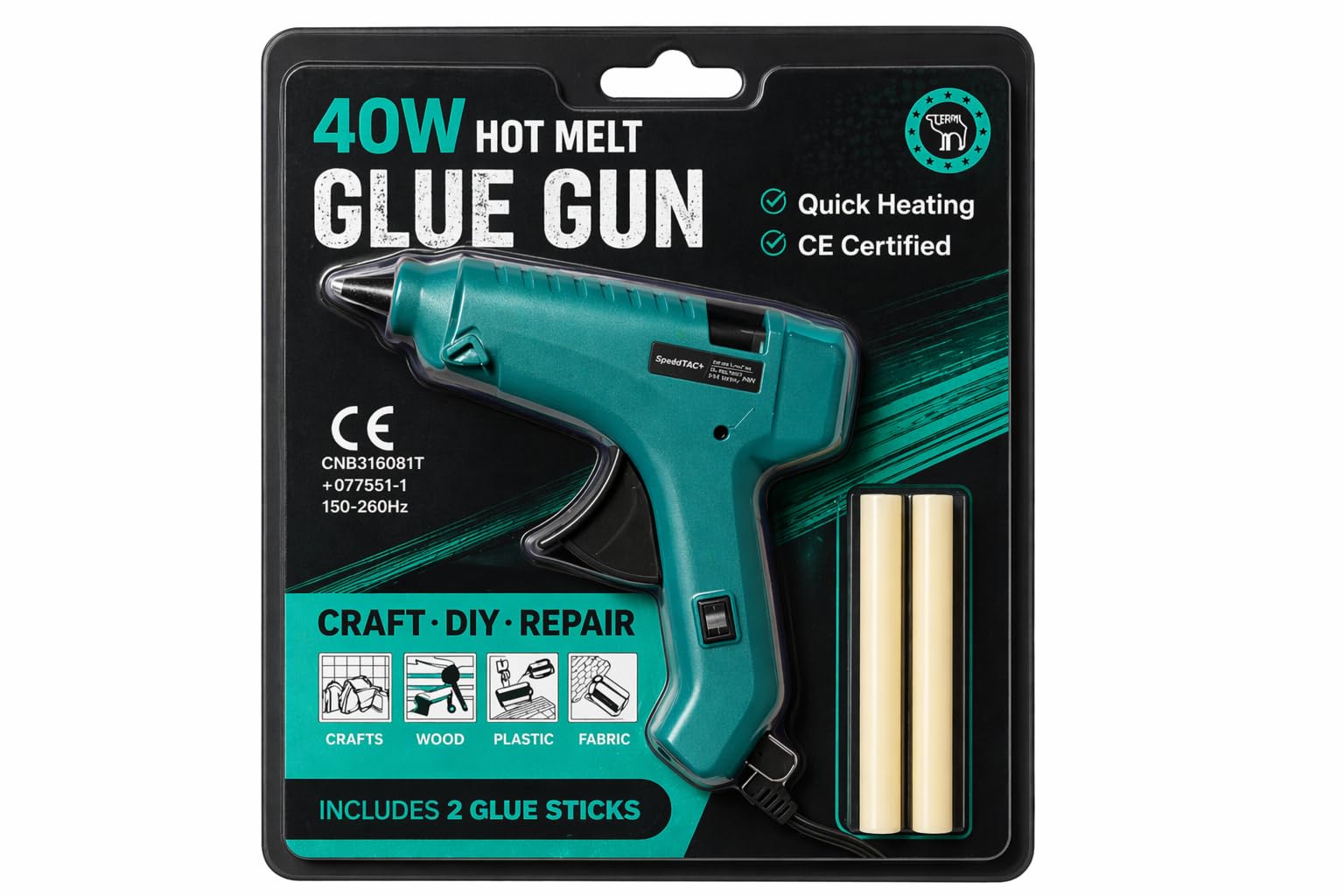 Speedtach 40W Hot Melt Glue Gun, Red, ABS Plastic, Corded Electric, for Crafts, Wood, Plastic and Fabric, Includes 2 Glue Sticks PACK OF 1 SOURAVENTERPRISE-image-48