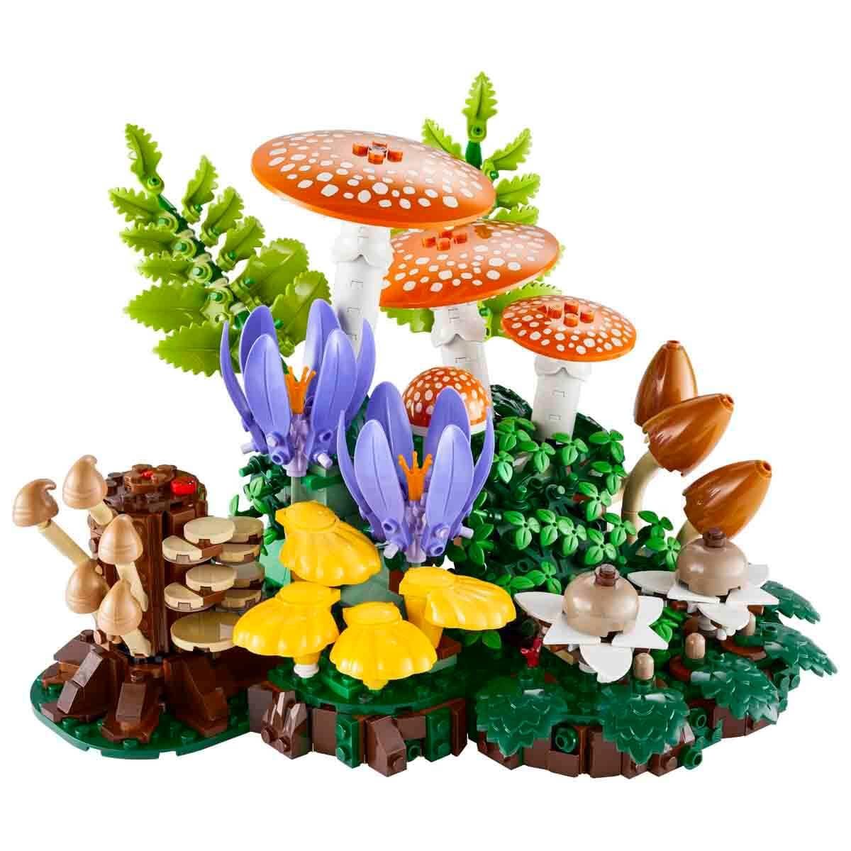 LEGO Botanicals Grzyby leśne, zestaw konstrukcyjny dla dorosłych, roślinna ozdoba do salonu z muchomorem i kwiatami, pomysł na prezent dla kobiety, mężczyzny i miłośników roślin 11505