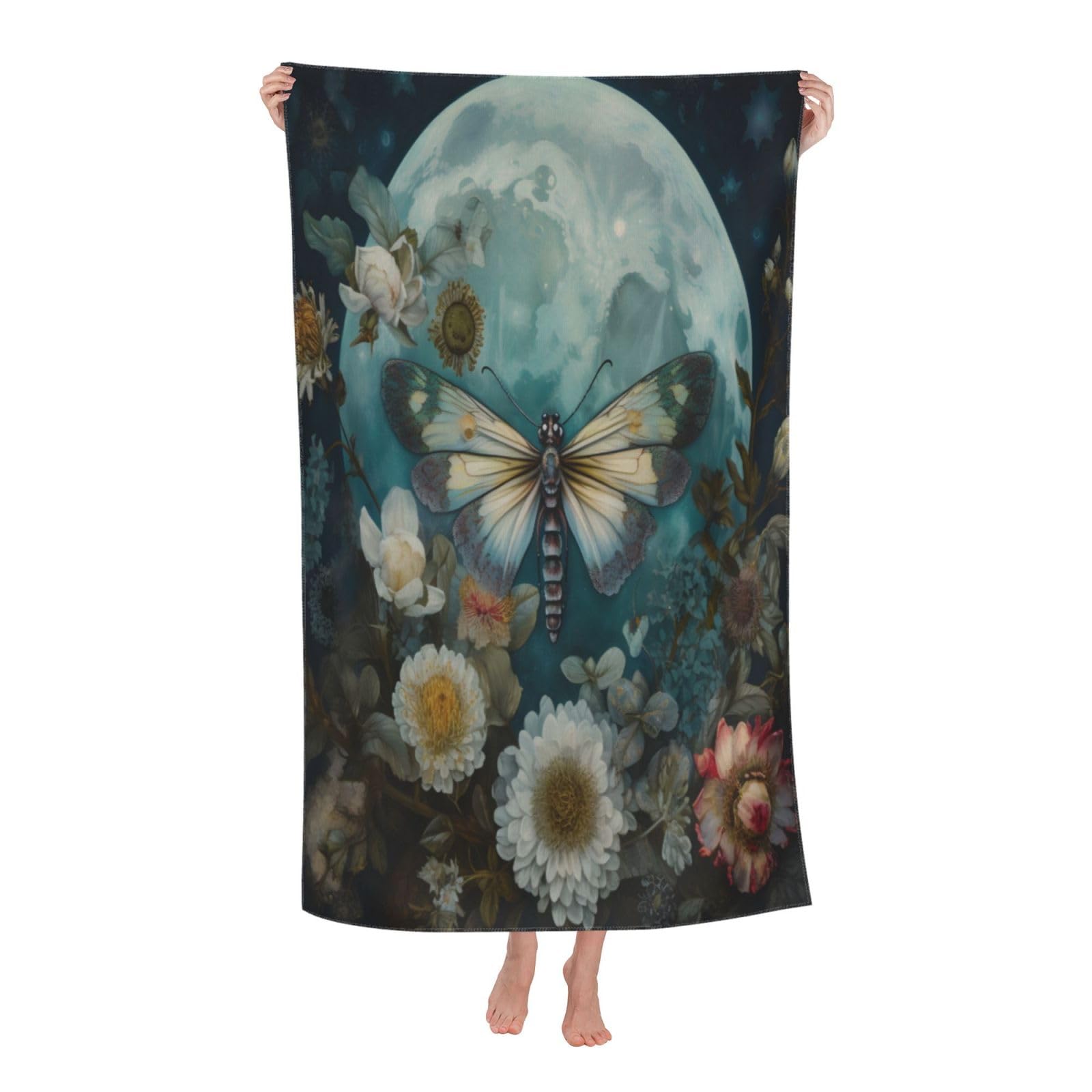 LSRCPD Beach Towels Night Moth 3 Pool Gym Sports Travel For Men Women 80X130Cm