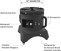 Vista 5 de MOUNTO Hombre tubo inflable de 10 pies que baila, marioneta de tubo ondulante para señal de tienda (Rojo)