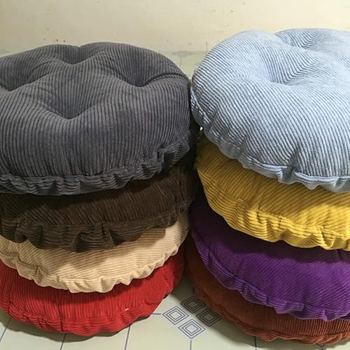 Miniatura 3 de Almohadillas redondas para sillas de comedor de color sólido, cojines gruesos para sillas de comedor, cojín de asiento de pana súper suave, cojín