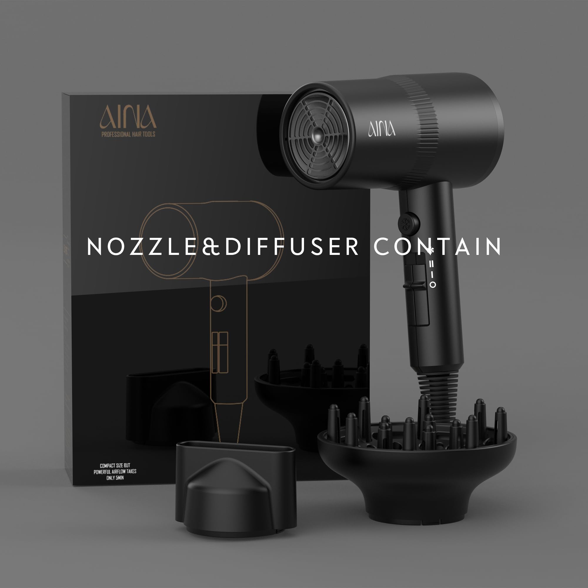 Amazon.com : AINA Hair Dryer with Diffuser, Blow Dryer for Women