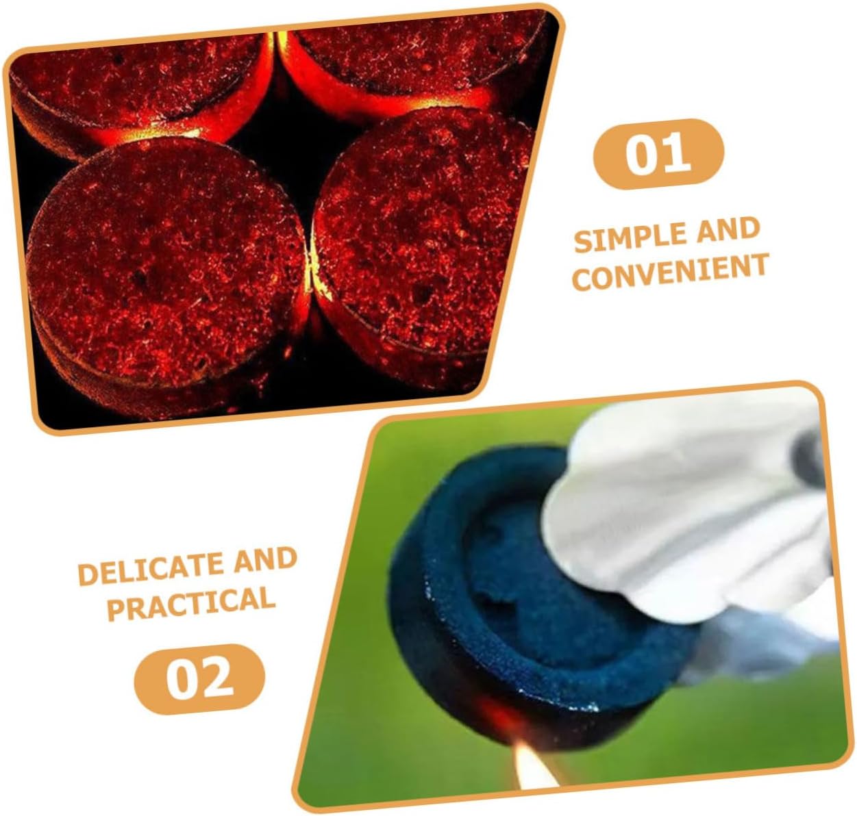 Toyvian 70pcs BBQ Charcoal Chimney Starter Charcoal for Camping Grill Outdoor Stove Easy to Use Lightweight for Household Fire and Picnic