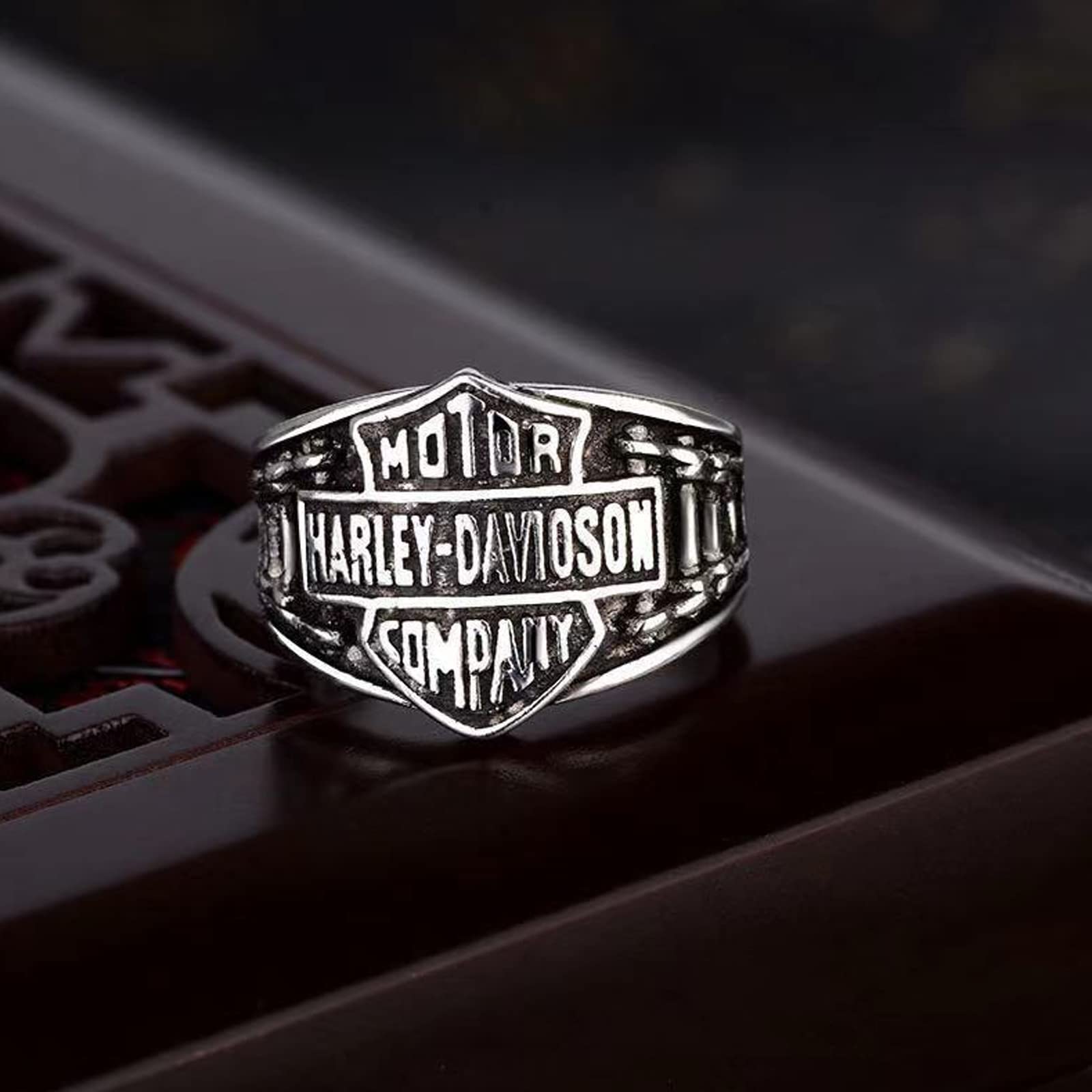 Harley Srebrny Pierścionek Biżuteria Regulowany Retro Klasyczny Party Kobiety Wykwintne Pary Moda Prostota Urodziny Męski Lokomotywa Wiatr Upamiętnij Prezent