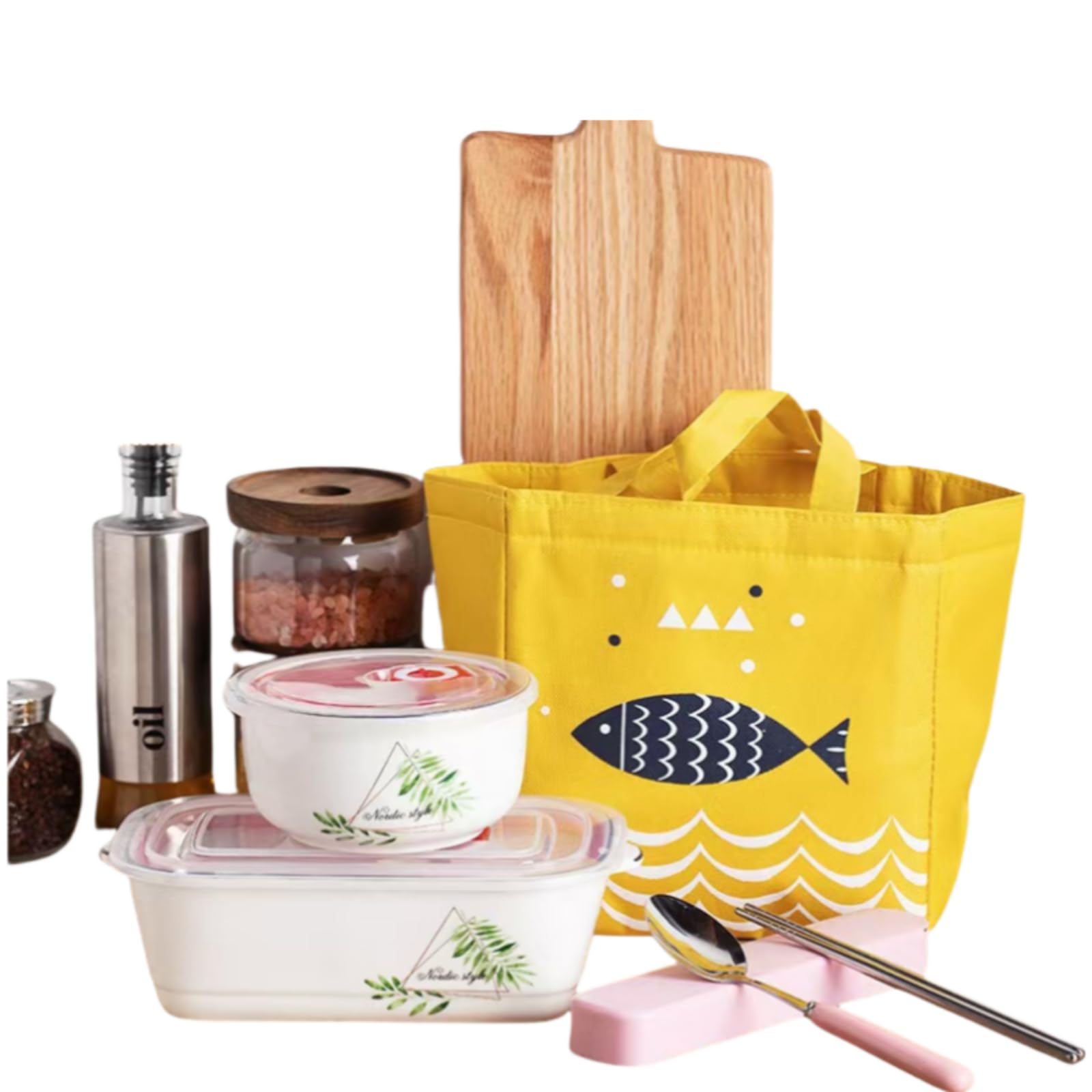 Lunch Bag Insulated Lunch Bag Reusable Tote Cooler Bag Drawstring Lunch Box Bag Lunch Tote for Work Office — view 3